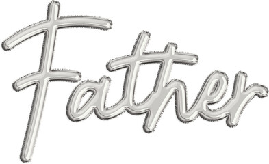 Silver Balloon Metallic Foil Father's Day Typography Message
