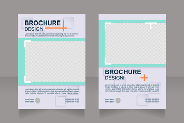 IT organization contacts blank brochure design. Digital transform. Template set with copy space for text. Premade corporate reports collection. Editable 2 paper pages. Arial Bold, Regular fonts used