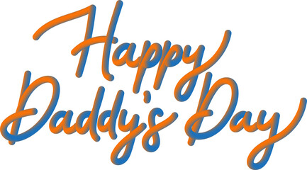 Orange Blue 3D Gradient Cursive Father's Day Typography Message
