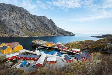 Das Dorf Nusfjord auf Flakstadøy, Lofoten, Norwegen