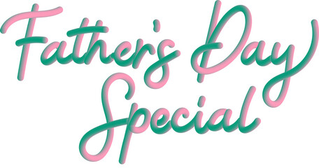 Pink Green 3D Gradient Cursive Father's Day Typography Message
