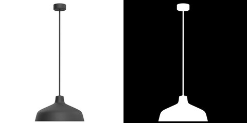 3D rendering illustration of a pendant lamp