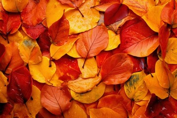 Obraz premium Texture of red and yellow autumn leaves. Fall leaves for an autumn background