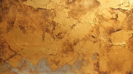 Printed roller blinds Old dirty textured wall golden texture on a flat wall, created with Generative AI technology