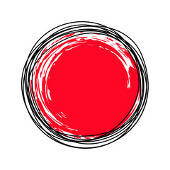 Tangled scribbled circle hand drawn with thin line, divider shape. Png clipart isolated on transparent background