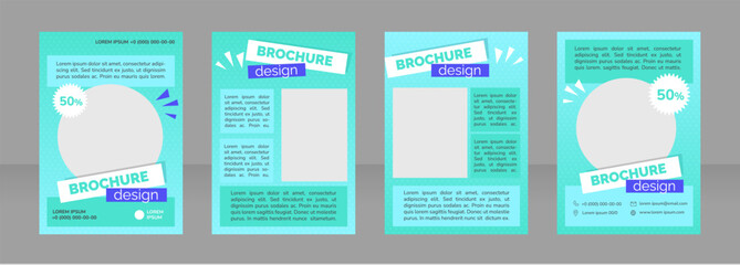 Sales on personal care products blank brochure design. Template set with copy space for text. Premade corporate reports collection. Editable 4 paper pages. Raleway Black, Nunito Regular fonts used