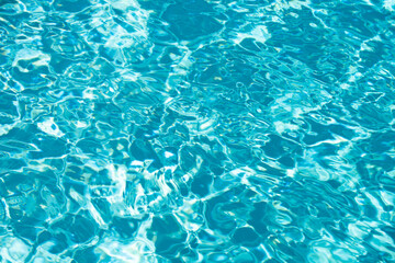 Background of water, surface blue swimming pool.