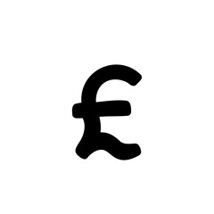 Scribble Pound Sterling GBR currency money finance sign icon. Vector illustration in hand drawn cartoon doodle style isolated on white background. For decorating, card, presentation.