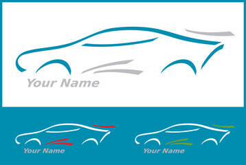 Icone Voiture Automobile Transport Silhouette Dynamique pour Design Logo Vecteur
