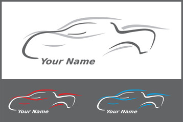 Icone Voiture Automobile Transport Silhouette Dynamique pour Design Logo Vecteur
