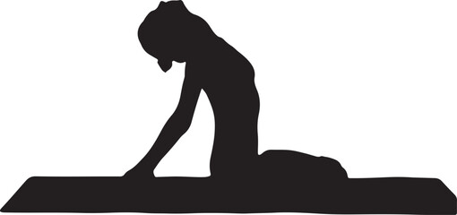 Practicing yoga, meditating