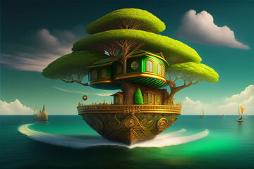 tropical island in the sea