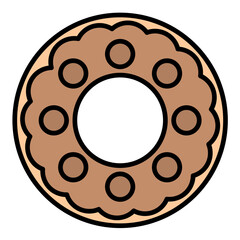 Doughnut Line Color Icon