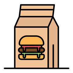 Prepackaged Food Line Color Icon