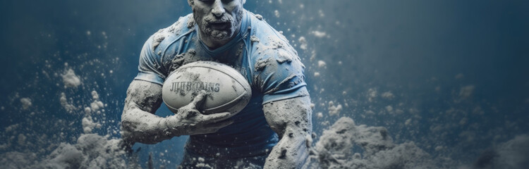 Rugby player dusty background