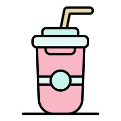 Soft Drink Line Color Icon