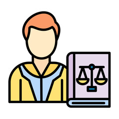 Defendant Male Line Color Icon