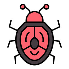 Bug Line Color Icon