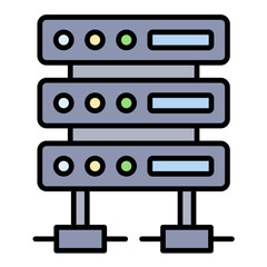 Server Line Color Icon