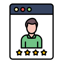 User Experience Line Color Icon