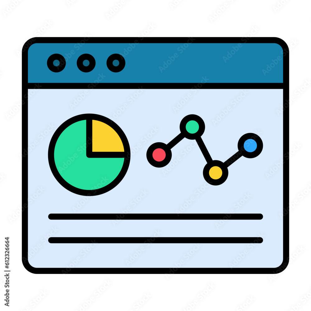 Wall mural Webpage Statistics Line Color Icon