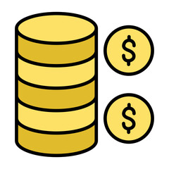 Coins Line Color Icon
