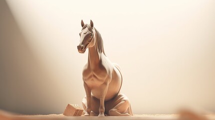 Horse on background. 3d rendering. Generative AI - obrazy, fototapety, plakaty