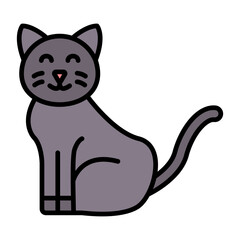 Cat Line Color Icon