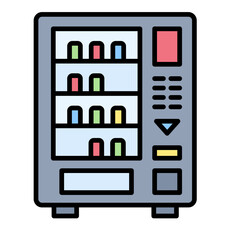 Vending Machine Line Color Icon