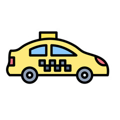 Obraz na płótnie Canvas Taxi Line Color Icon