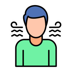 Bad Breath Line Color Icon