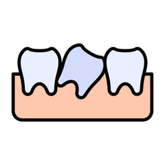 Wisdom Tooth Line Color Icon