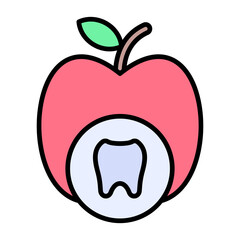 Tooth Nutrition Line Color Icon