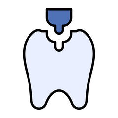 Dental Filling Line Color Icon