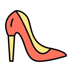 High Heels Line Color Icon