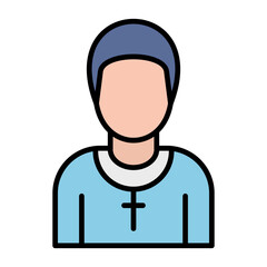 Pastor Line Color Icon