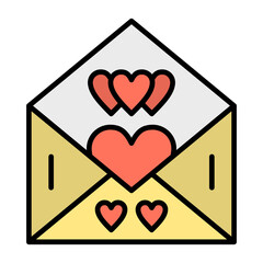 Love Letter Line Color Icon