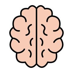 Brain Line Color Icon