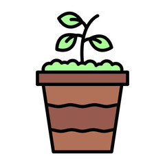 Plant Line Color Icon