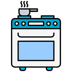 Cooking Stove Line Color Icon