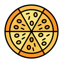 Pizza Line Color Icon