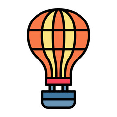 Obraz premium Air Balloon Line Color Icon