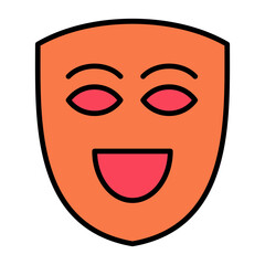 Theatre Mask Line Color Icon