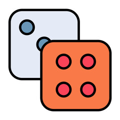 Dices Line Color Icon