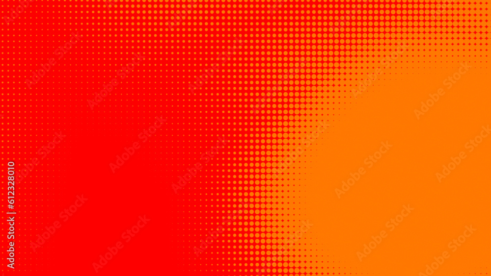Poster dots halftone orange color pattern gradient texture with technology digital background. dots pop art