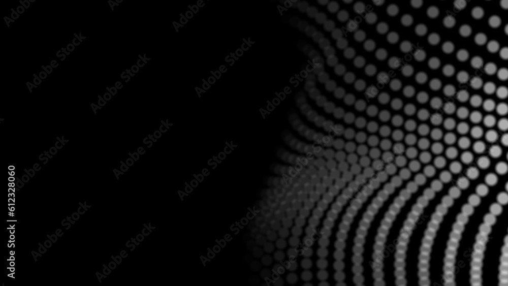 Poster dot white black wave technology texture background. abstract big data digital concept. 3d rendering.
