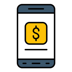 Financial App Line Color Icon