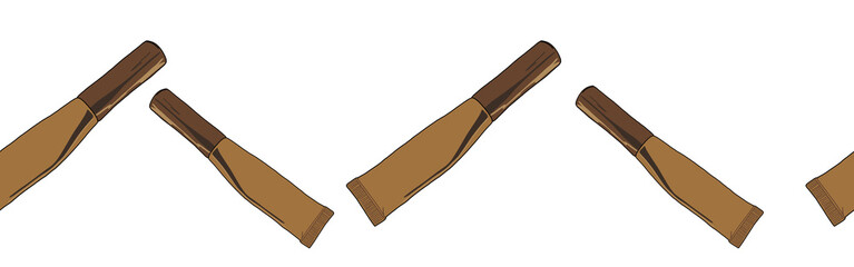 Hand drawn clipart spa skincare bath beauty product.Horizontal banner. Isolated on white background. Design for wall art, wellness resort, print, fabric, cover, card, bookle