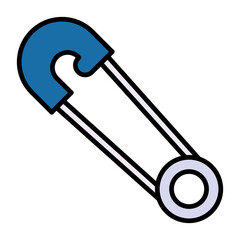 Safety Pin Line Color Icon