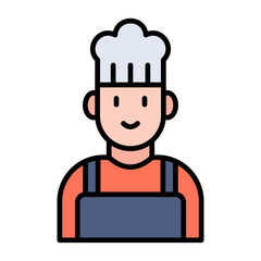 Chef Line Color Icon